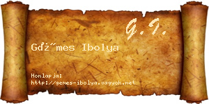 Gémes Ibolya névjegykártya